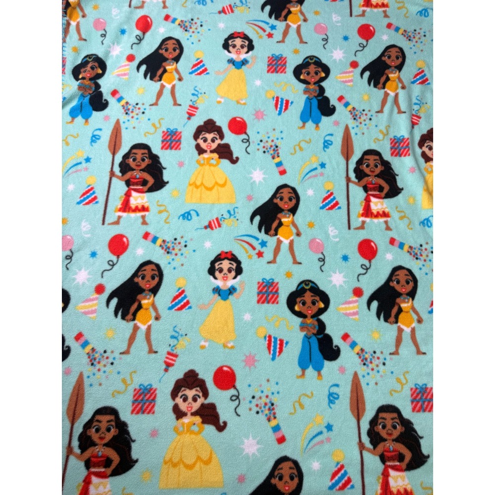 Disney Princess Fleece Throw Blanket Moana Belle Jasmine Snow White Aqua